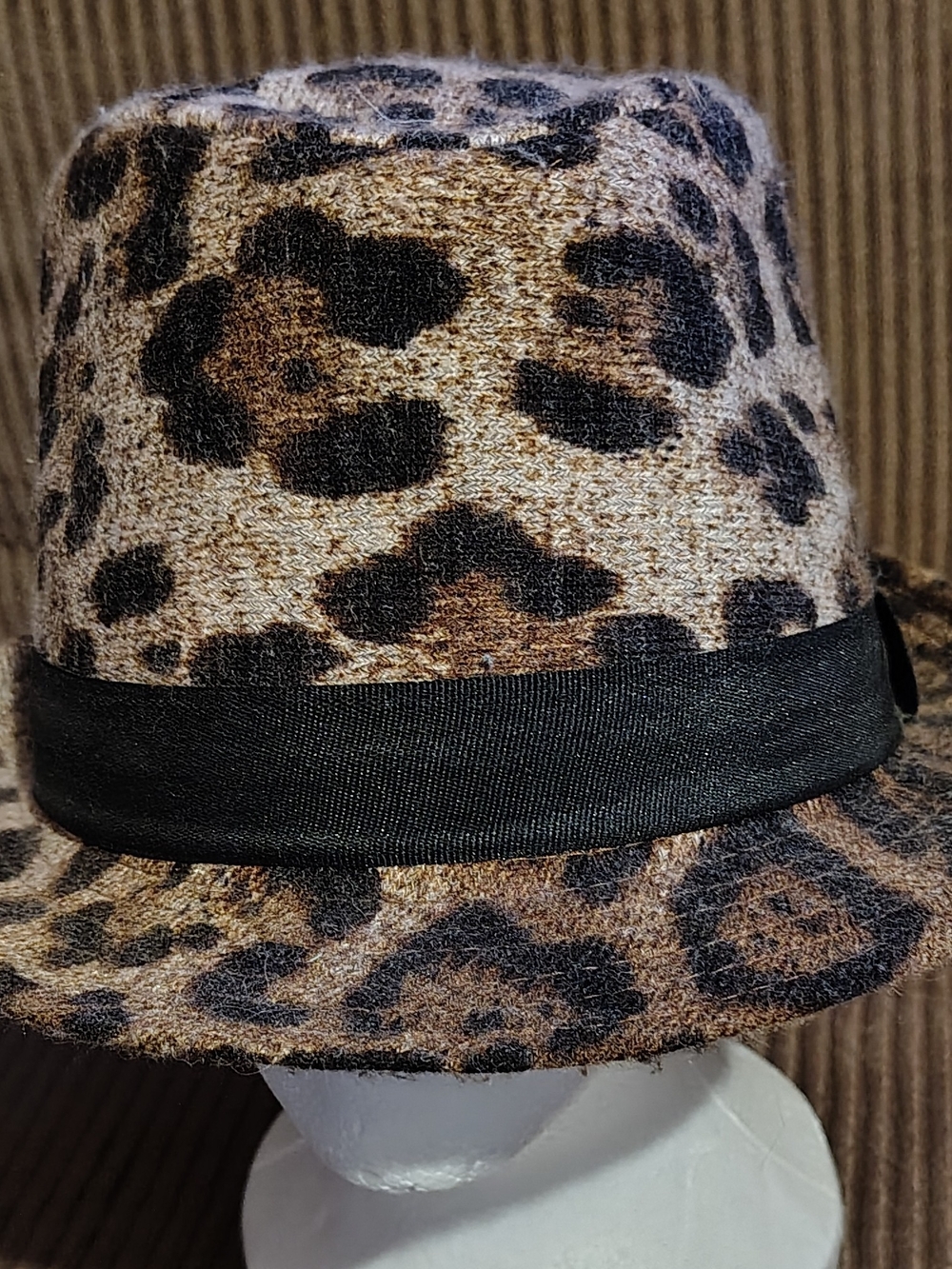 Leopard Print Fedora with Black Band